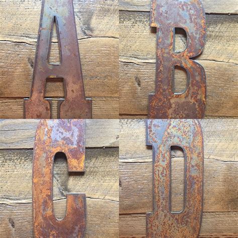 rustic metal house letters